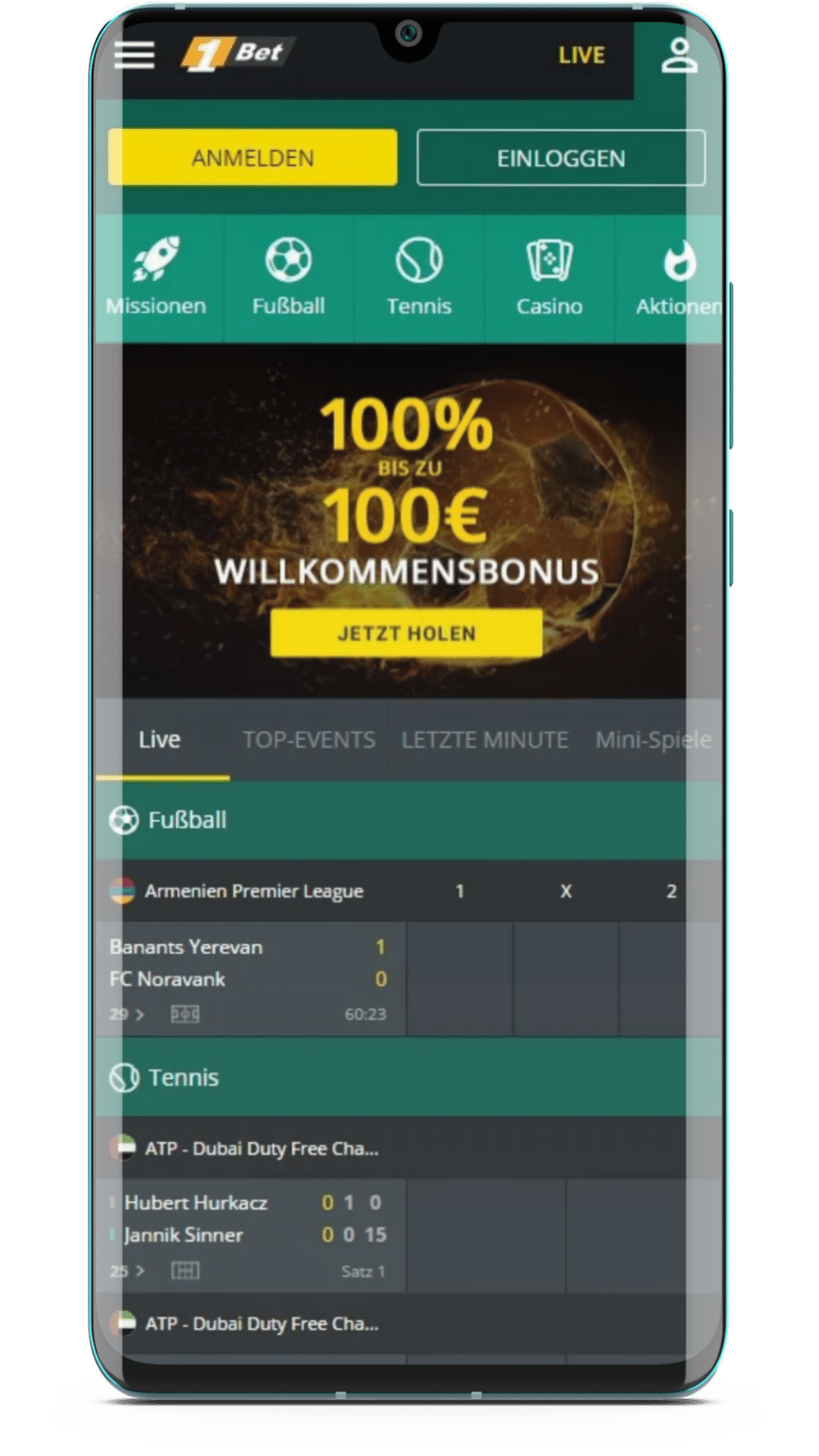 1bet App Startseite