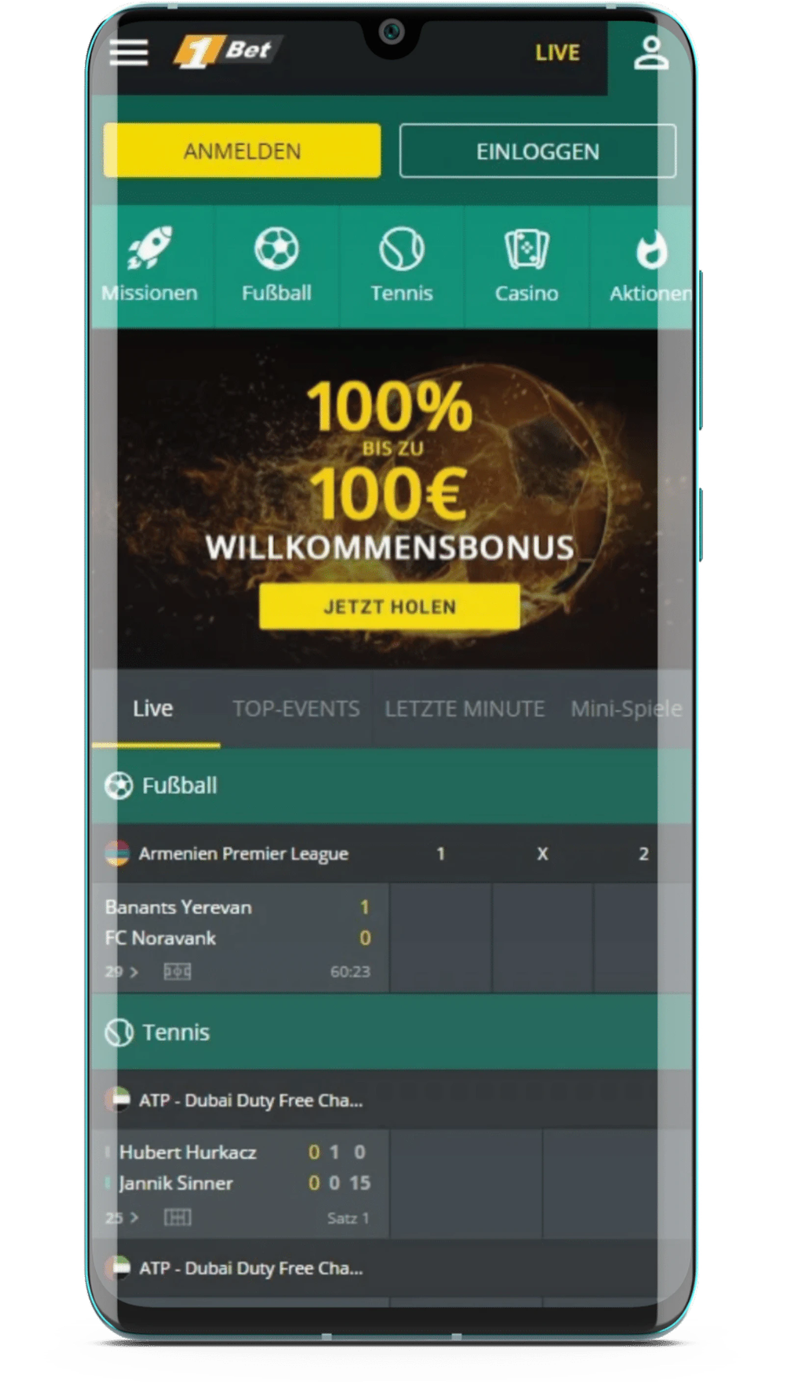 1bet App Startseite