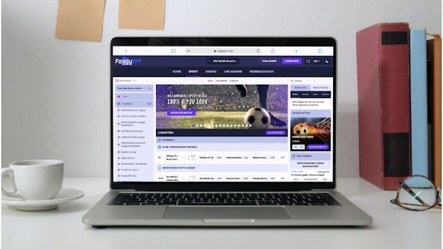 Foggybet Sportwetten Angebot auf dem Laptop