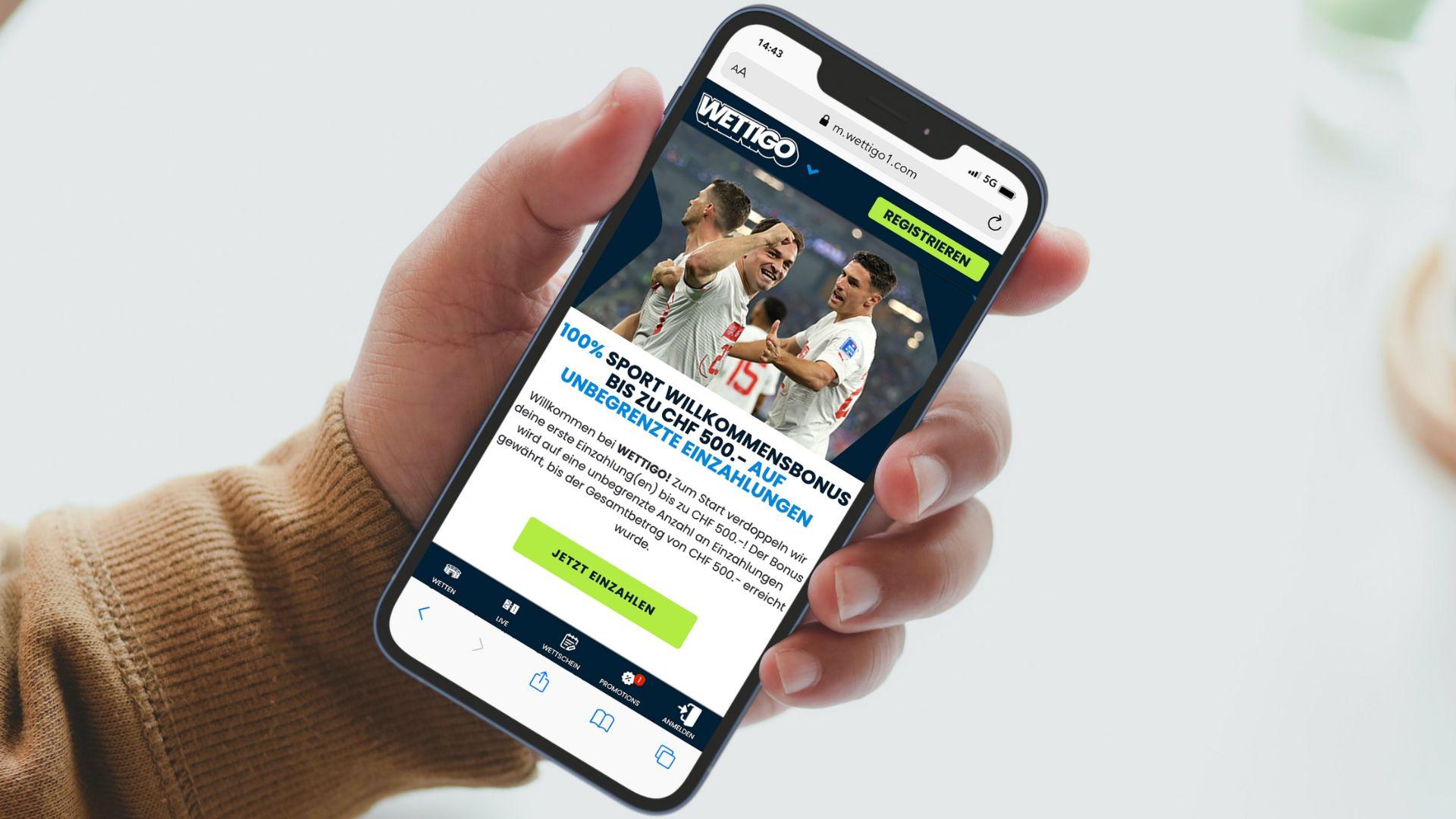 Wettigo Bonus auf dem Smartphone