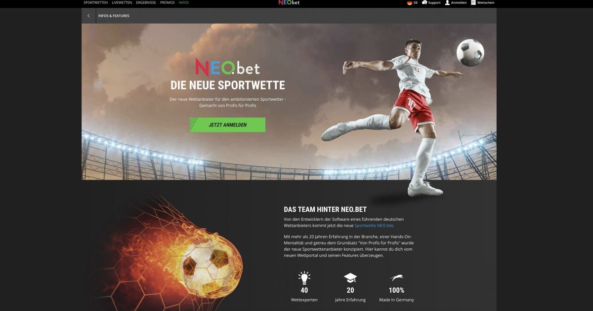 NEO.bet Bonus » Bis zu 100 EUR Sportwetten Bonus → Juni 2024