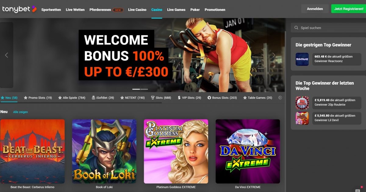 Tonybet casino bonus codes