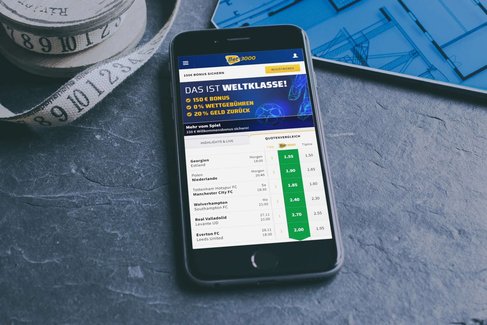 Bet3000 Sportwetten App