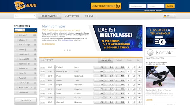 Bet3000 Startseite
