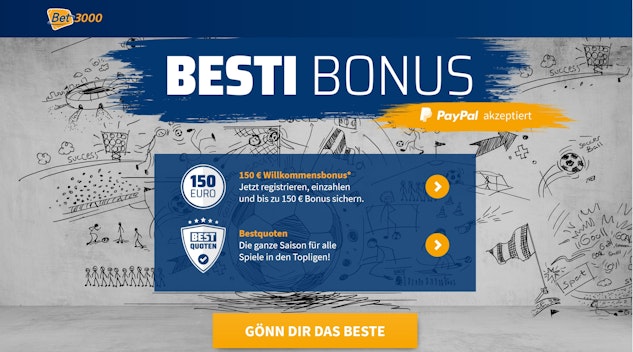 Bet3000 Willkommensbonus