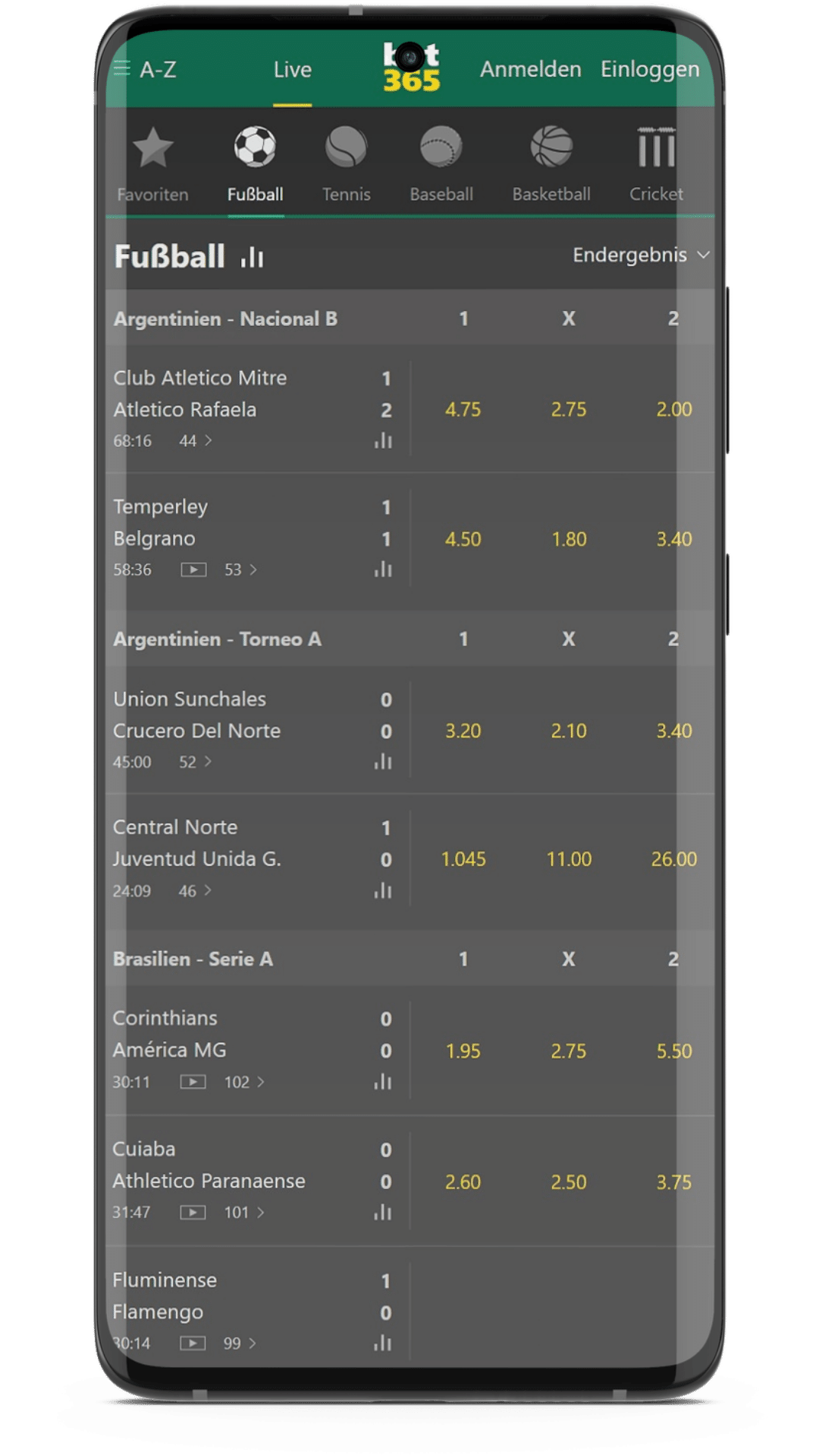 Bet365 App Fußball-Wetten
