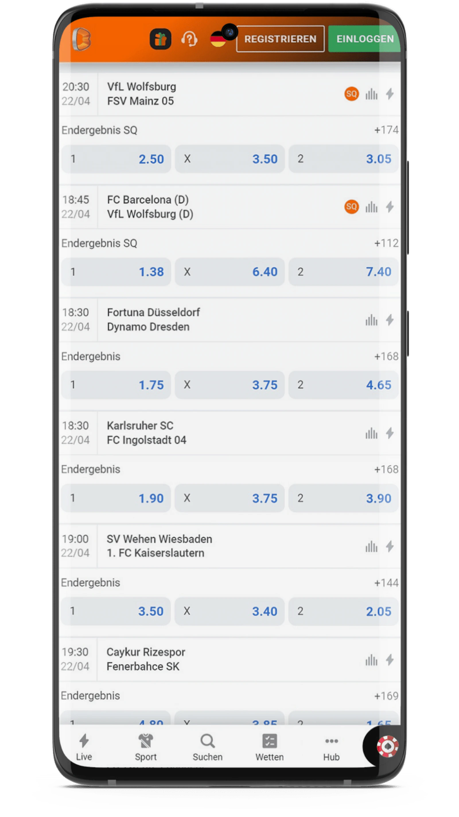 Betano App Quoten