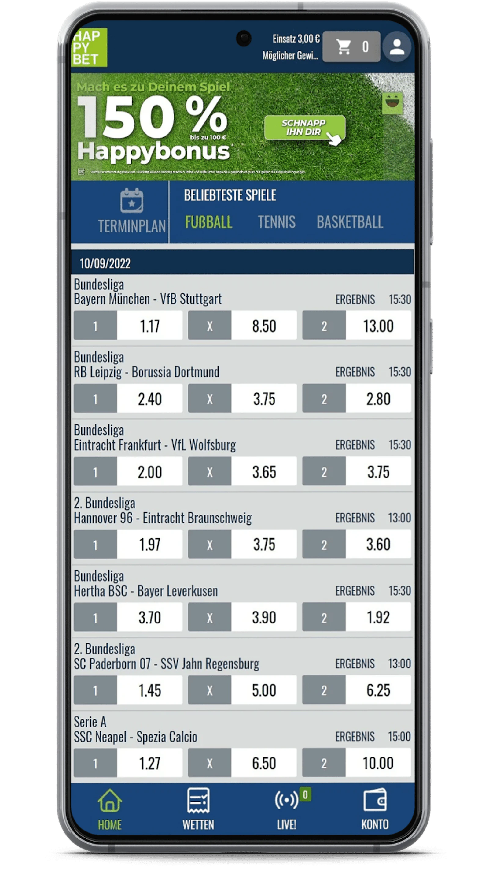 Happybet App Startseite