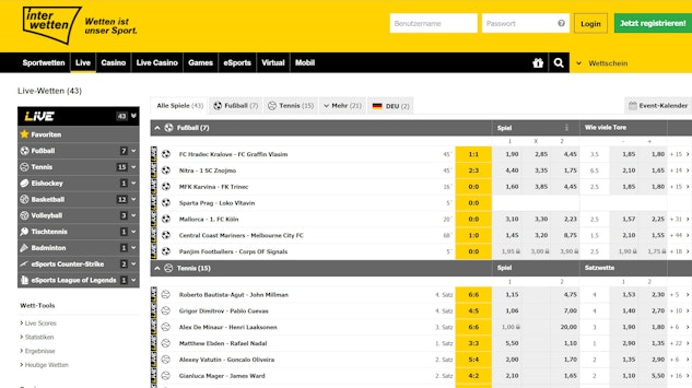 Interwetten Livewetten