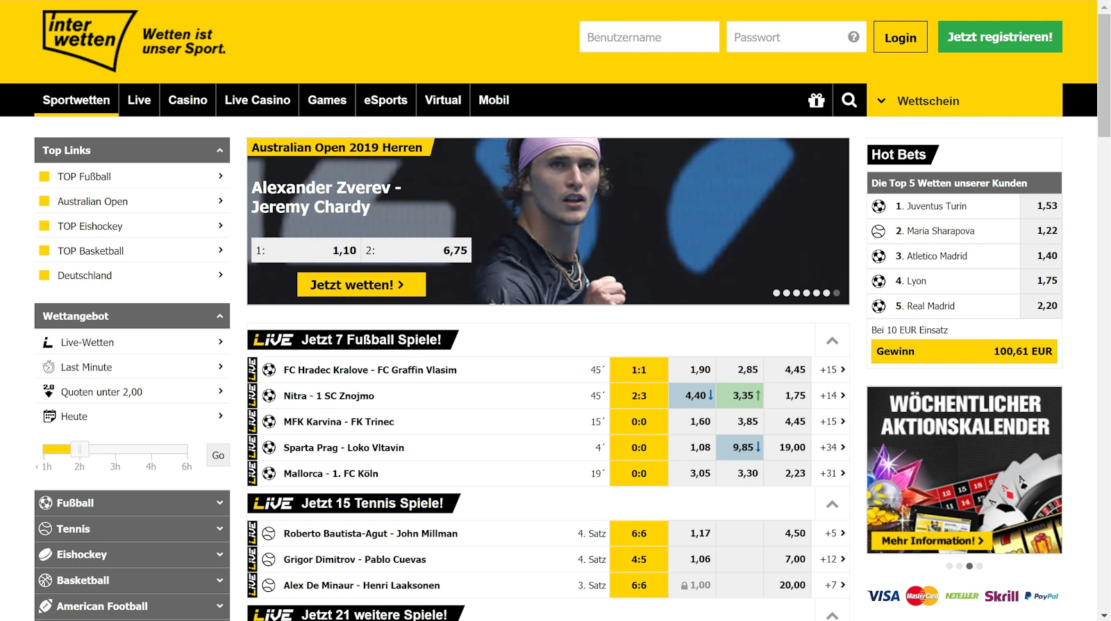Interwetten Sportwetten