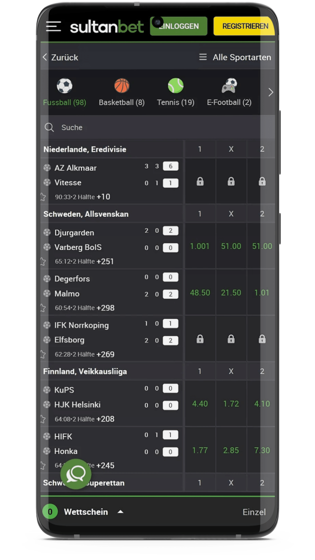 Sultanbet App Fußball-Wetten