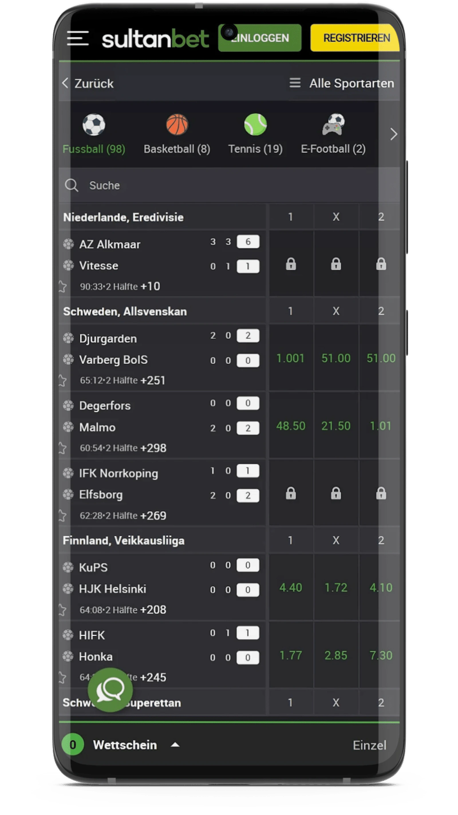 Sultanbet App Fußball-Wetten