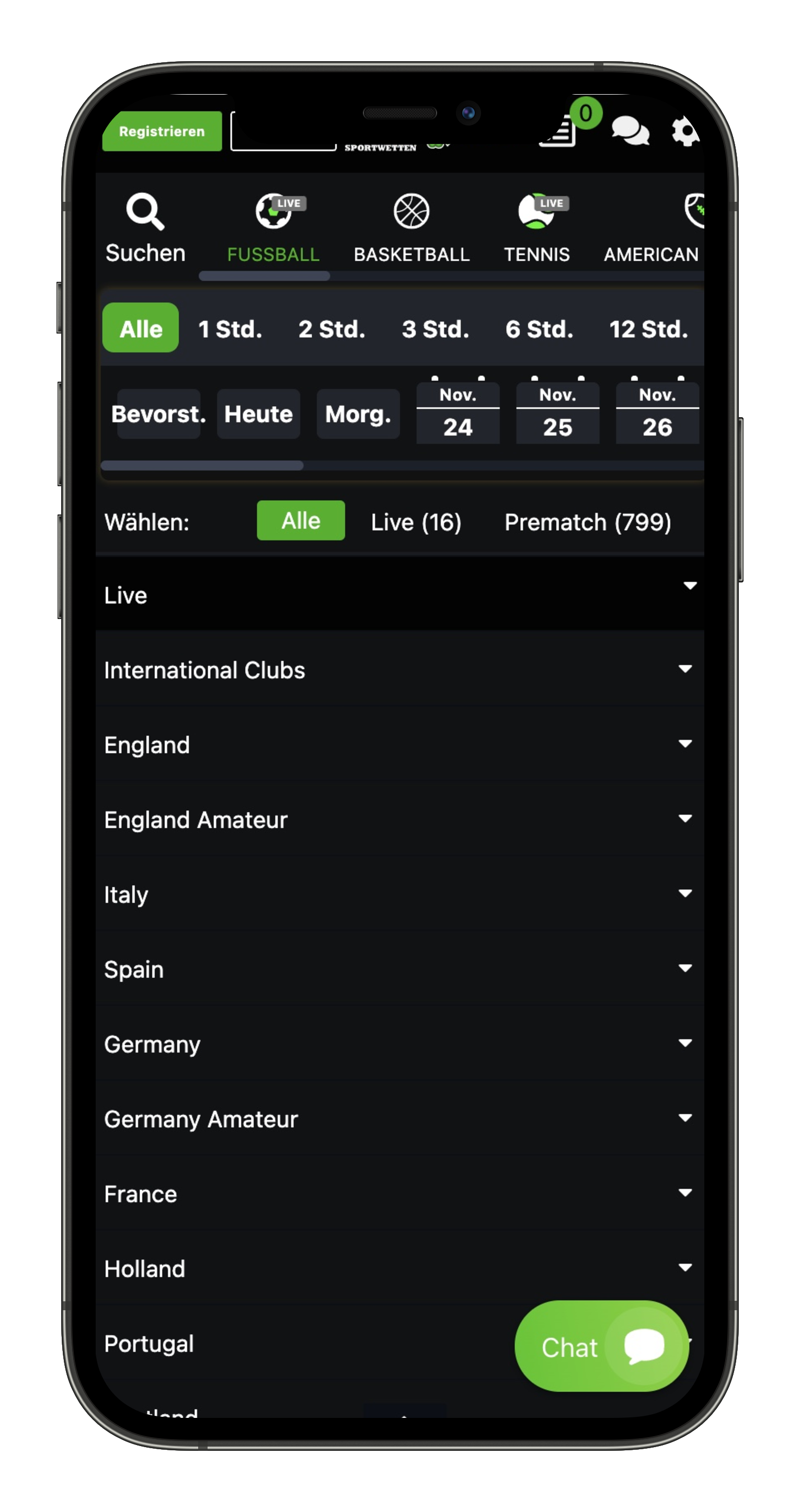 Vierklee Livewetten App