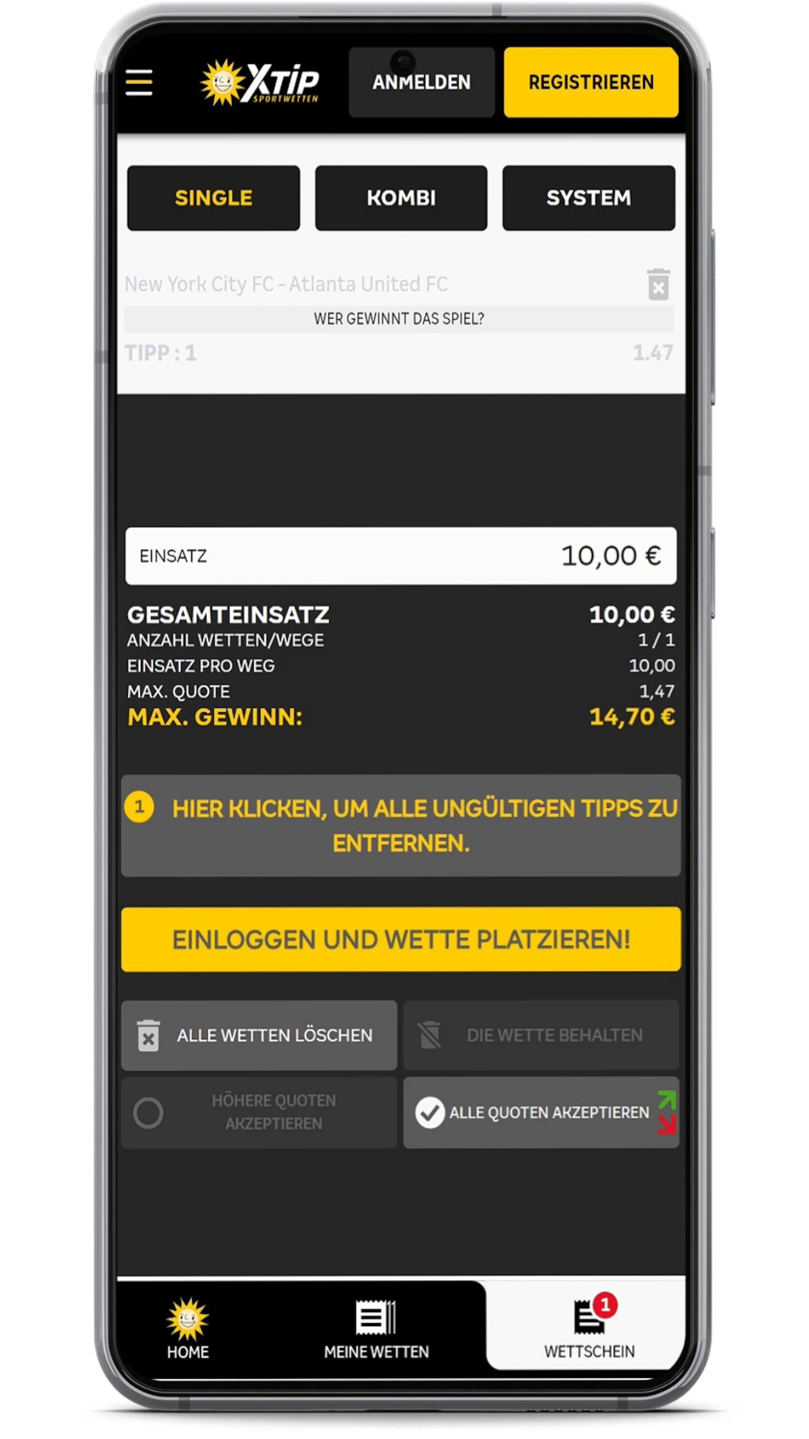 XTiP App Wetten