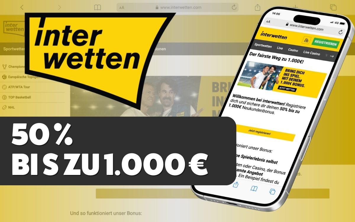 Interwetten Schweiz Bonus: 50 % bis zu 1.000 € für Neukunden!